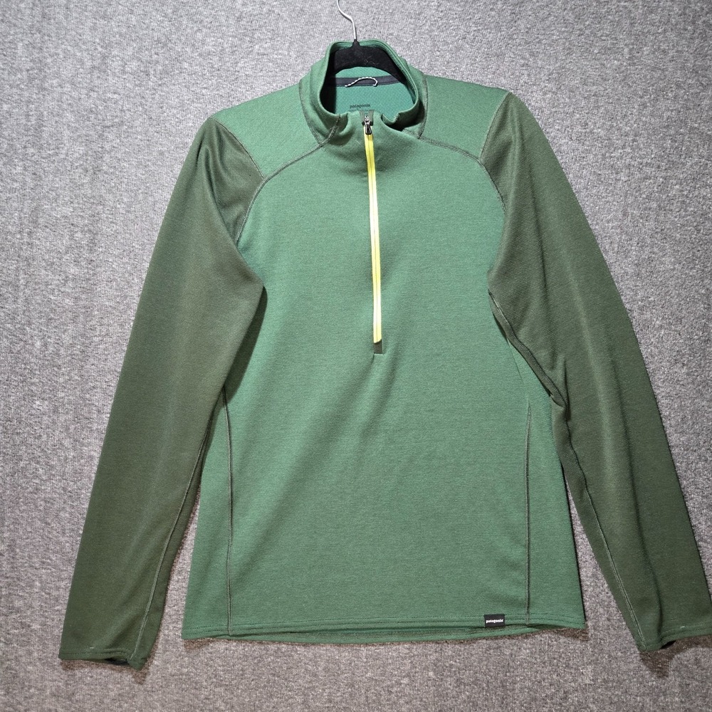 Patagonia Capilene 3 Mens Size M Midweight Polartec 1/4 Zip Pullover‎ Green